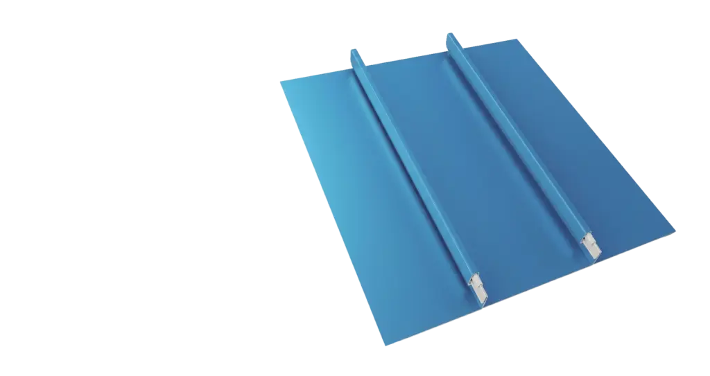 Standing seam metal roofing panel with concealed fastener system and durable weather-resistant finish