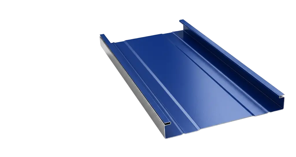 Standing seam metal roofing panel with snap-lock seam profile and concealed fastener attachment system