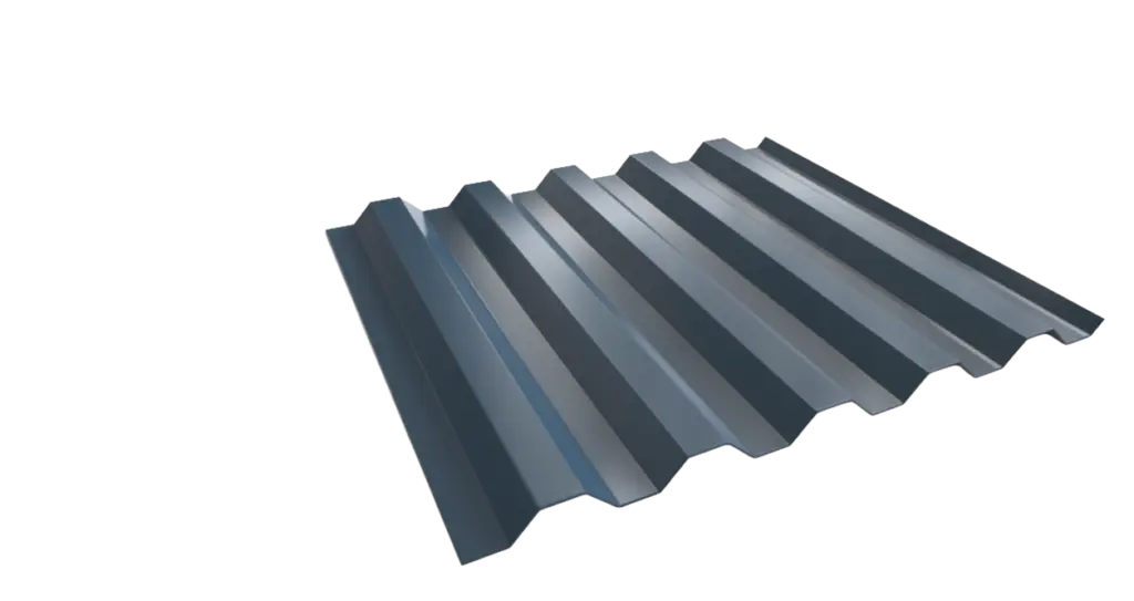 Corrugated metal roofing panel with exposed fastener design and durable commercial roofing profile